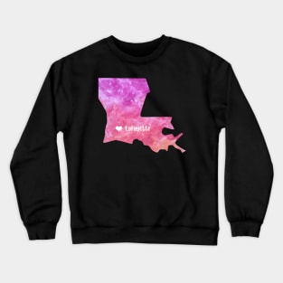 lafayette louisiana state map watercolor Watercolour Baton Rouge nola Crewneck Sweatshirt